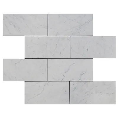 Carrara White Italian Marble 12" x 24" Tile Honed