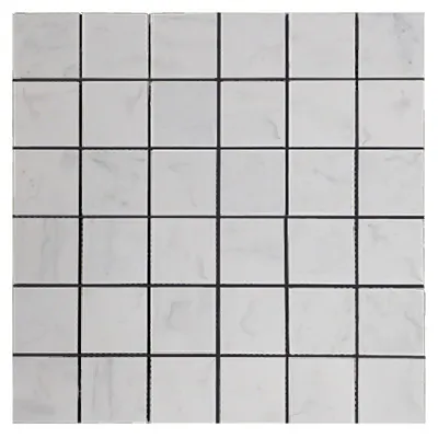 Carrara White Italian Marble 2" x 2" Mosaic Tile Honed