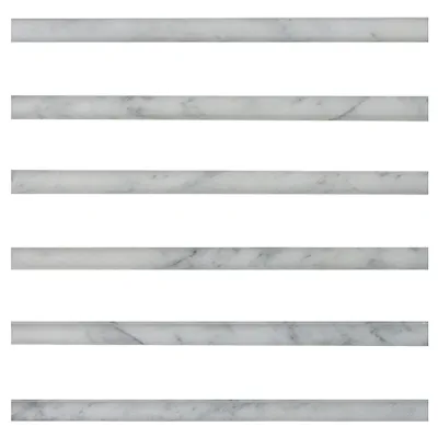 Carrara White Italian Marble Bullnose Pencil Molding Honed