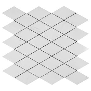 Bianco Dolomite Marble Large Diamond Mosaic Tile Polished