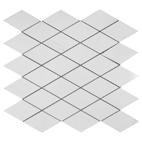 Bianco Dolomite Marble Large Diamond Mosaic Tile Polished