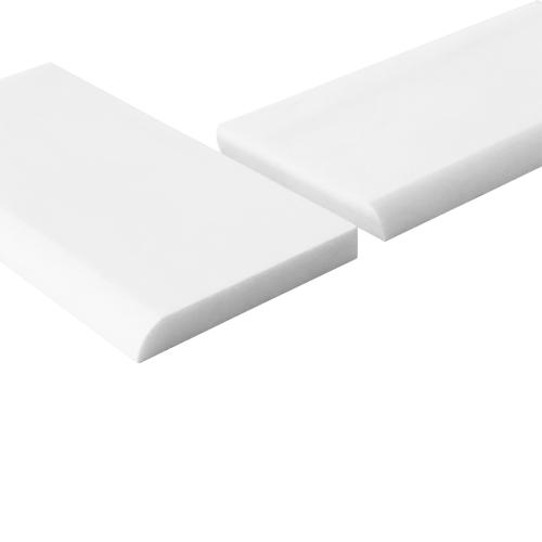 3x6 Bianco Dolomite Marble Bullnose Trim Tile Polished