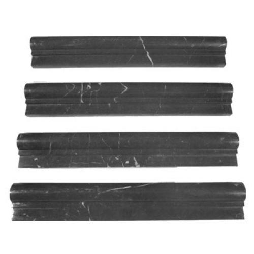 Nero Marquina Black Marble Ogee 1 Chairrail Molding Honed
