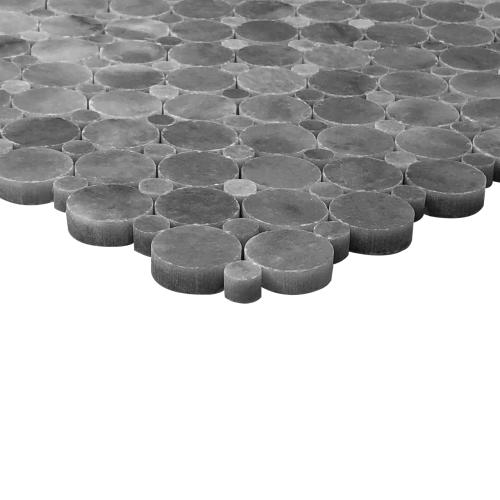 Bardiglio Gray Marble Penny Circles Mosaic Tile with Bardiglio Gray Circles Honed