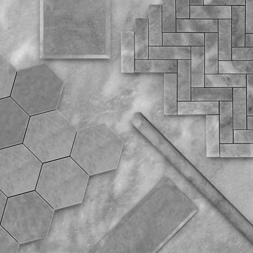 Bardiglio Gray Marble 6x12 Wide Bevel Big Bevel Subway Tile Honed