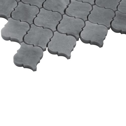 Bardiglio Gray Marble Mini Arabesque Baroque Lantern Mosaic Tile Honed