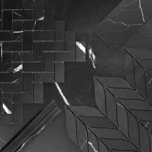 12x12 Nero Marquina Black Marble Tile Polished