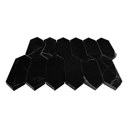Nero Marquina Black Marble Picket Mosaic Tile Polished