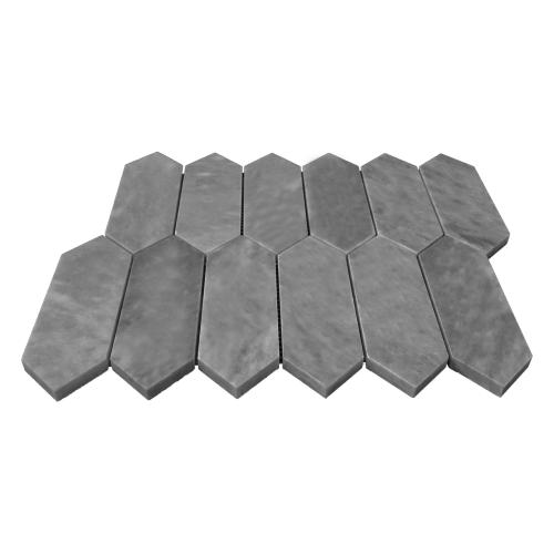 Bardiglio Gray Marble Picket Mosaic Tile Honed