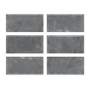 Bardiglio Gray Marble 3x6 Wide Bevel Big Bevel Subway Tile Honed