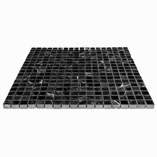 Nero Marquina Black Marble 5/8x5/8 Mosaic Tile Honed