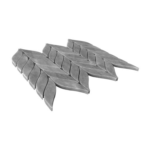 Bardiglio Gray Marble Leaf Shape Mosaic Tile Polished
