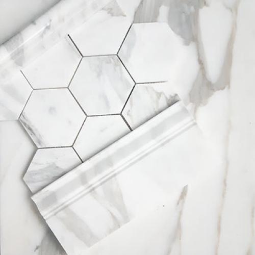 18x18 Calacatta Gold Italian Marble Tile Polished