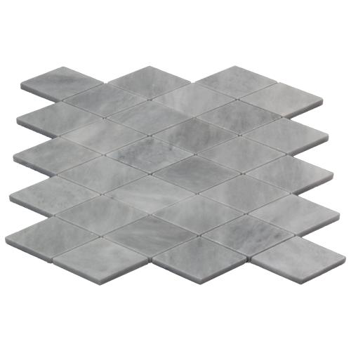 Bardiglio Gray Marble Large Diamond Mosaic Tile Polished