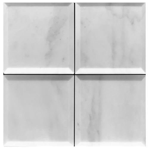 Carrara White Italian Marble Wide Bevel 4