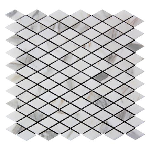 Calacatta Gold Italian Marble Diamond Mosaic Tile Honed