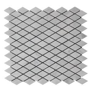Carrara White Italian Marble Diamond Mosaic Tile Honed