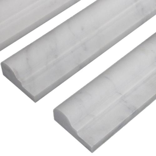 Carrara White Italian Marble Chair Rail Ogee 1 Molding Honed