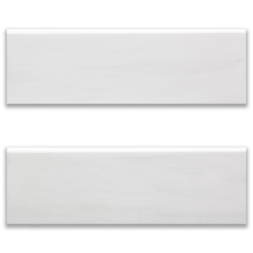 4x12 Bianco Dolomite Marble Bullnose Trim Tile Polished