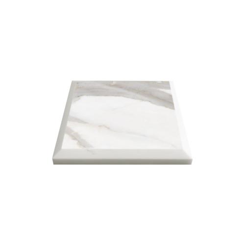 4x4 Calacatta Gold Italian Marble Subway Tile Wide Beveled Honed