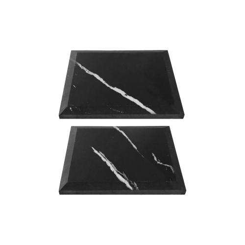 4x4 Nero Marquina Black Wide Beveled Marble Tile Honed