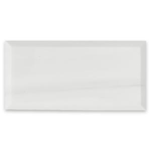 3x6 Bianco Dolomite Marble Wide Bevel Subway Tile Honed