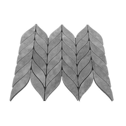 Bardiglio Gray Marble Leaf Shape Mosaic Tile Polished