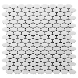 Bianco Dolomite Oval Ellipse Mosaic Tile Honed