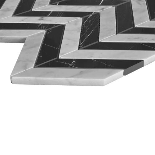 Carrara White Italian Marble with Black 1