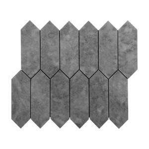 Bardiglio Gray Marble Picket Mosaic Tile Honed