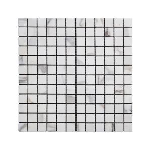 Calacatta Gold Italian Marble 1X1 Mosaic Tile Honed