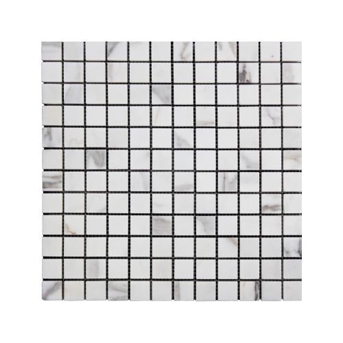 Calacatta Gold Italian Marble 1X1 Mosaic Tile Honed
