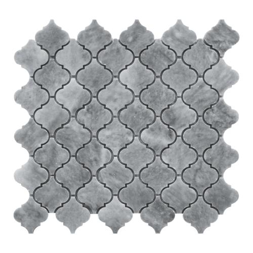 Bardiglio Gray Marble Mini Arabesque Baroque Lantern Mosaic Tile Honed