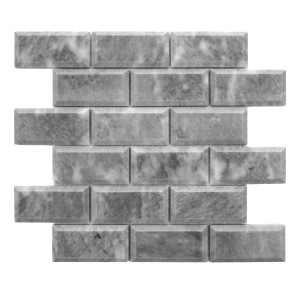 Bardiglio Gray Marble 2x4 Wide Bevel Big Bevel Mosaic Tile Polished