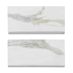 Calacatta Gold Italian Marble 3" x 6" Bullnose Trim Tile Honed