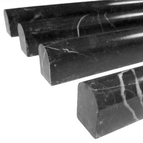 Nero Marquina Black Marble Bullnose Pencil Molding Polished