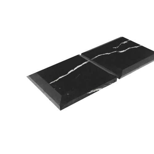 4x4 Nero Marquina Black Wide Beveled Marble Tile Polished