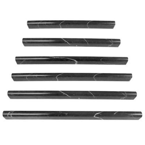 Nero Marquina Black Marble Bullnose Pencil Molding Honed