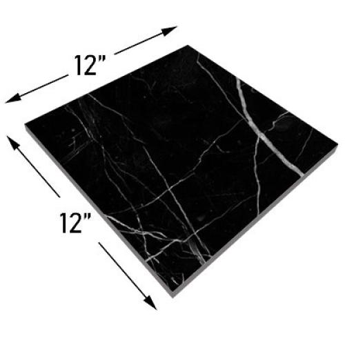12x12 Nero Marquina Black Marble Tile Polished