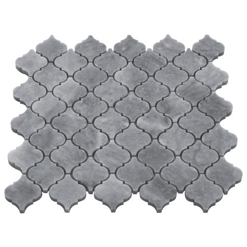 Bardiglio Gray Marble Mini Arabesque Baroque Lantern Mosaic Tile Honed