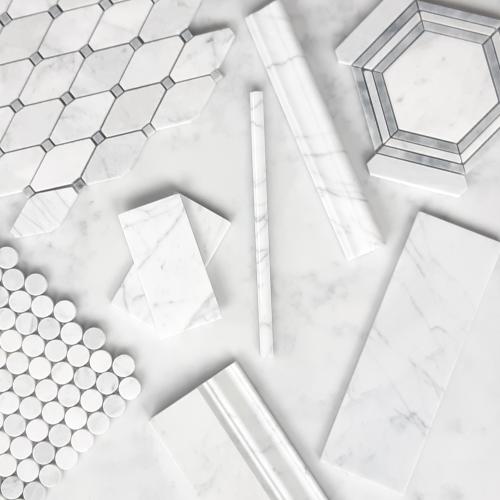 Carrara White Italian Marble Penny Round Mosaic Tile Honed