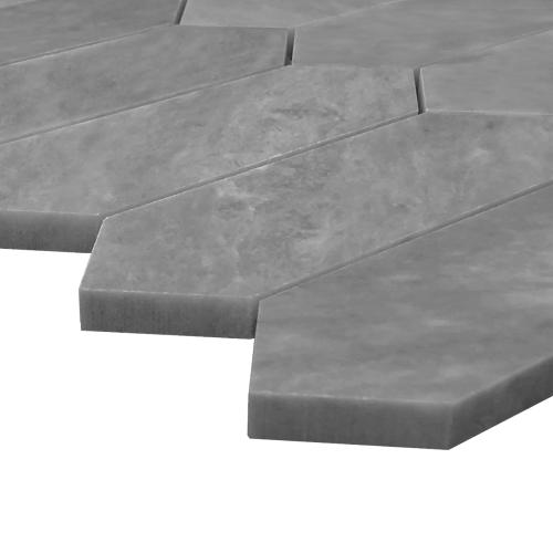 Bardiglio Gray Marble Picket Mosaic Tile Honed