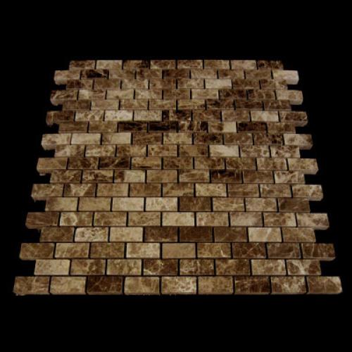 Dark Emperador Marble Mini Brick Mosaic Tile Polished