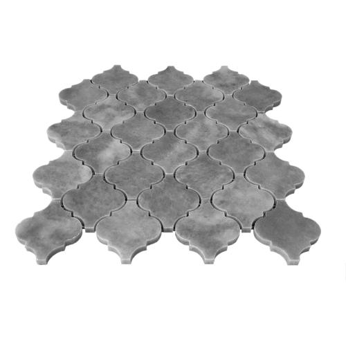 Bardiglio Gray Marble Arabesque Baroque Lantern Mosaic Tile Honed