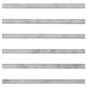 Carrara White Italian Marble Bullnose Pencil Molding Honed