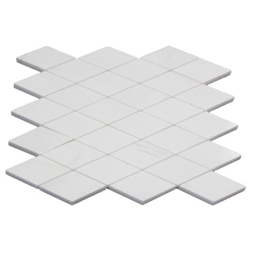Bianco Dolomite Marble Large Diamond Mosaic Tile Polished