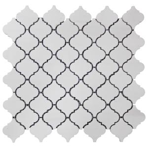 Bianco Dolomite Marble Mini Arabesque Baroque Lantern Mosaic Tile Polished