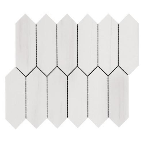 Bianco Dolomite Marble Picket  Mosaic Tile Honed