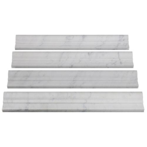 Carrara White Italian Marble Chair Rail Ogee 1 Molding Honed