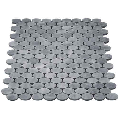 Bardiglio Gray Marble Oval Ellipse Mosaic Tile Honed